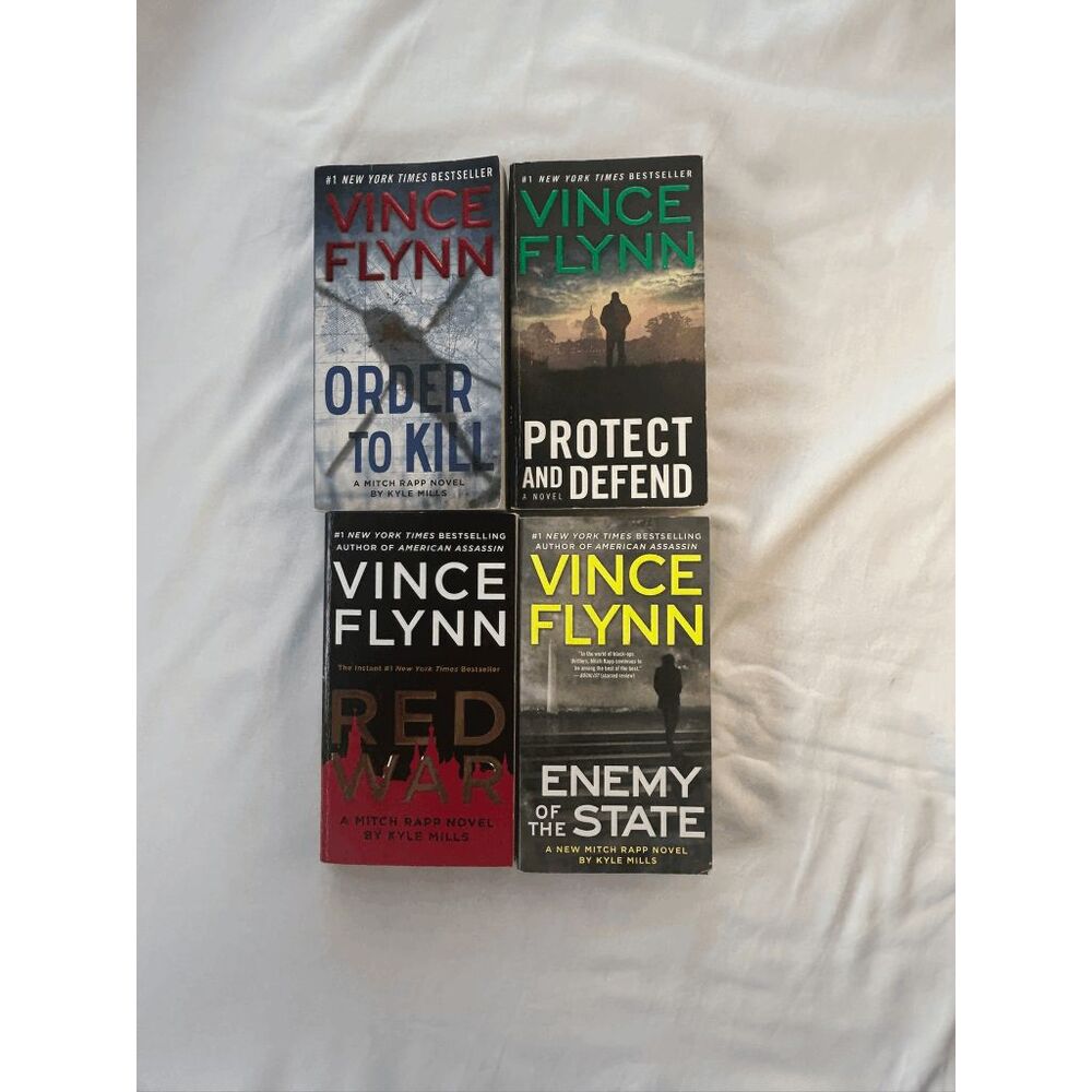 Vince Flynn Novel Book Lot, Four Paperback Books, Mitch Rapp Novels